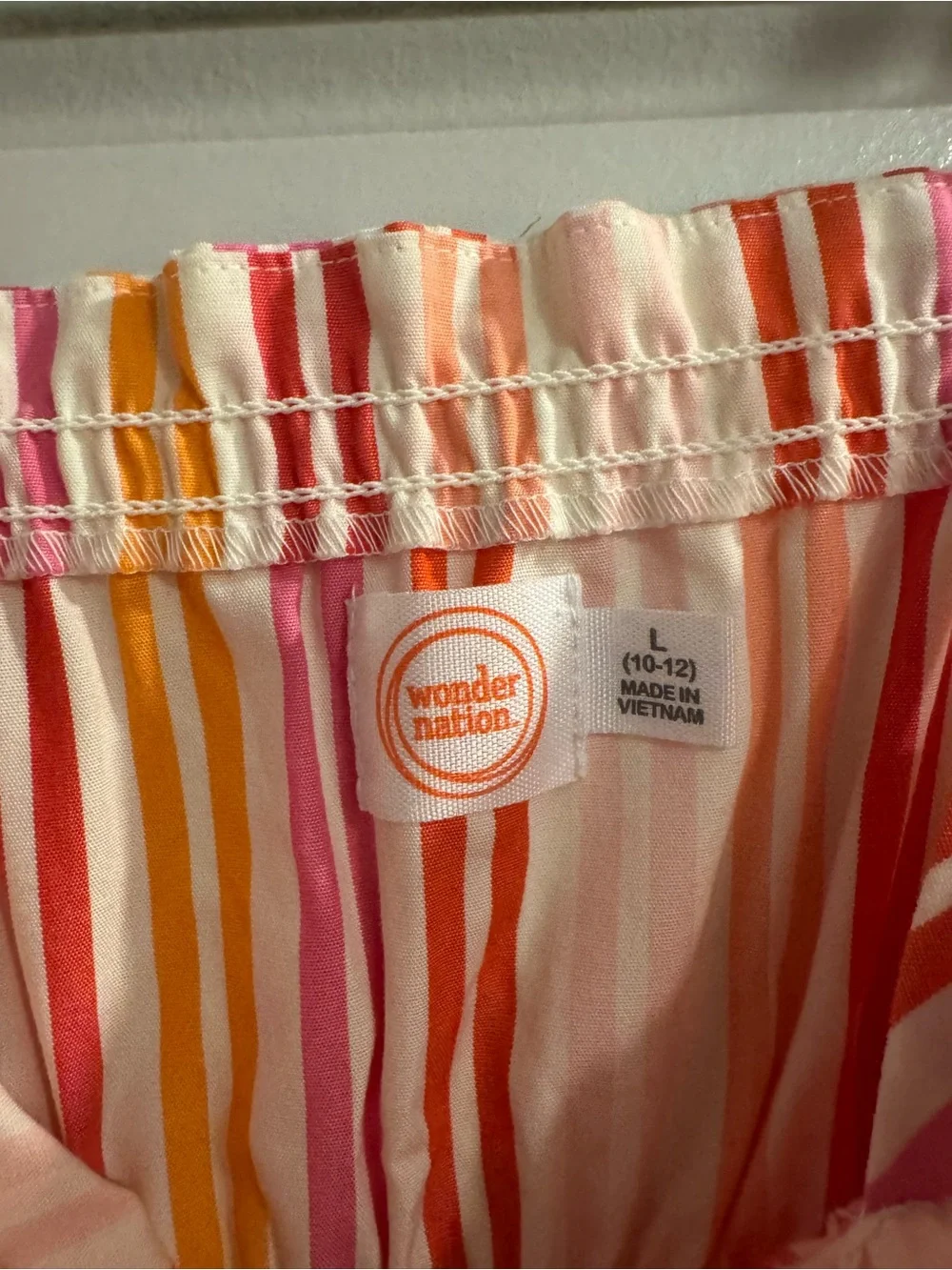 Wonder Nation Pink Orange Yellow Striped Sundress Women's Large Summer